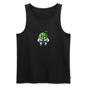 Karate Wassermelone Meister in Gi - Männer Premium Bio Tank Top - Schwarz - Vorne - AI Model Male 178 light (178cm)