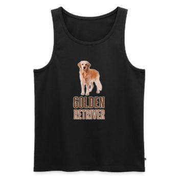 Race de chien golden retriever - Débardeur bio Premium Homme - noir - Devant - Michal (187cm)