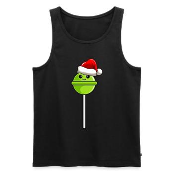 Lollipop Christmas Comic Noël - Débardeur bio Premium Homme - noir - Devant - AI Model Male 178 light (178cm)