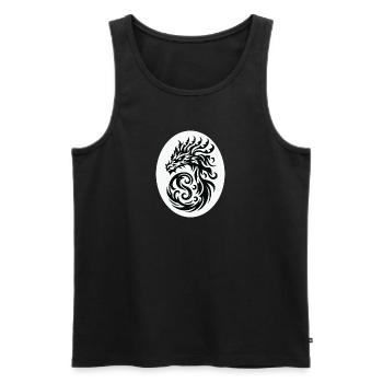 Dragon Tribal Black and White - Men's Premium Organic Tank Top - black - Front - Michal (187cm)
