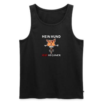 Mein Hund isst Veganer - Männer Premium Bio Tank Top - Schwarz - Vorne - AI Model Male 178 light (178cm)
