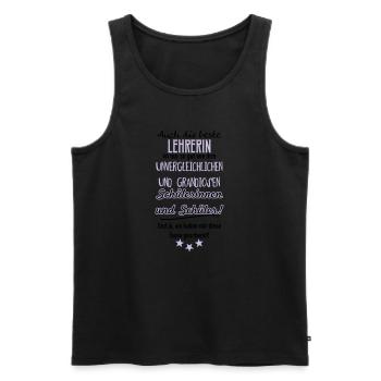 Beste Lehrerin Tasse - Männer Premium Bio Tank Top - Schwarz - Vorne - Michal (187cm)