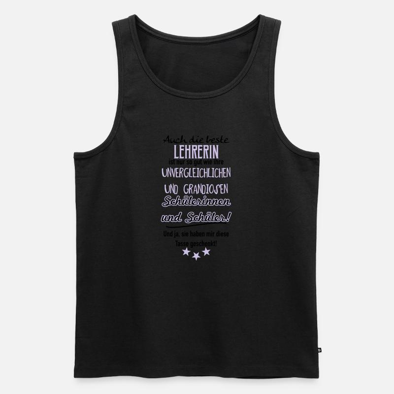 Beste Lehrerin Tasse - Männer Premium Bio Tank Top - Schwarz