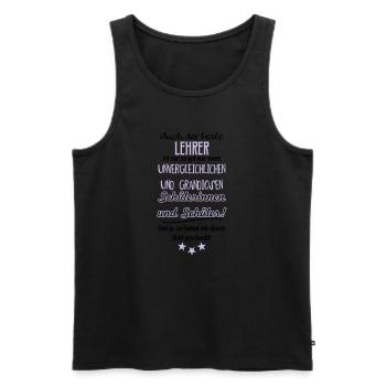 Bester Lehrer Shirt - Männer Premium Bio Tank Top - Schwarz - Vorne - Michal (187cm)