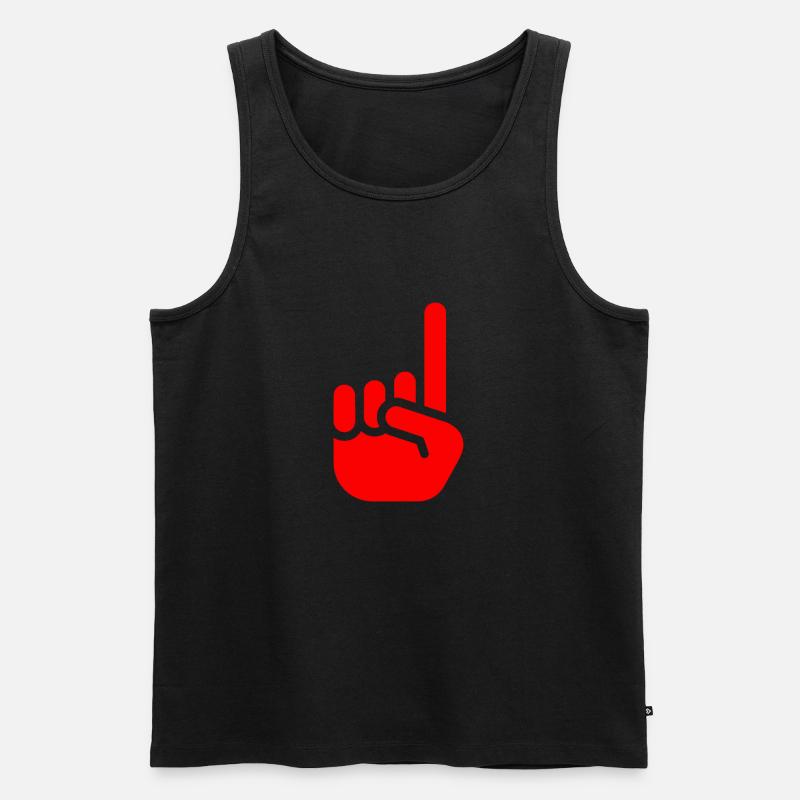 Zeigefinger rot - Männer Premium Bio Tank Top - Schwarz