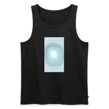 Water drops baby blue abstract design shirt etc - Men's Premium Organic Tank Top - black - Front - AI Model Male 178 light (178cm)