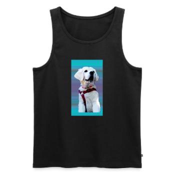 Comic Elaine - Männer Premium Bio Tank Top - Schwarz - Vorne - Michal (187cm)