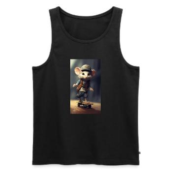 Skatermaus - Männer Premium Bio Tank Top - Schwarz - Vorne - Michal (187cm)