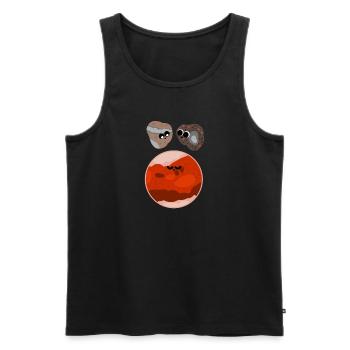 Der Mars mit seinen Monden in niedlich! - Männer Premium Bio Tank Top - Schwarz - Vorne - Michal (187cm)