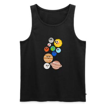 Planètes mignonnes - Débardeur bio Premium Homme - noir - Devant - Michal (187cm)