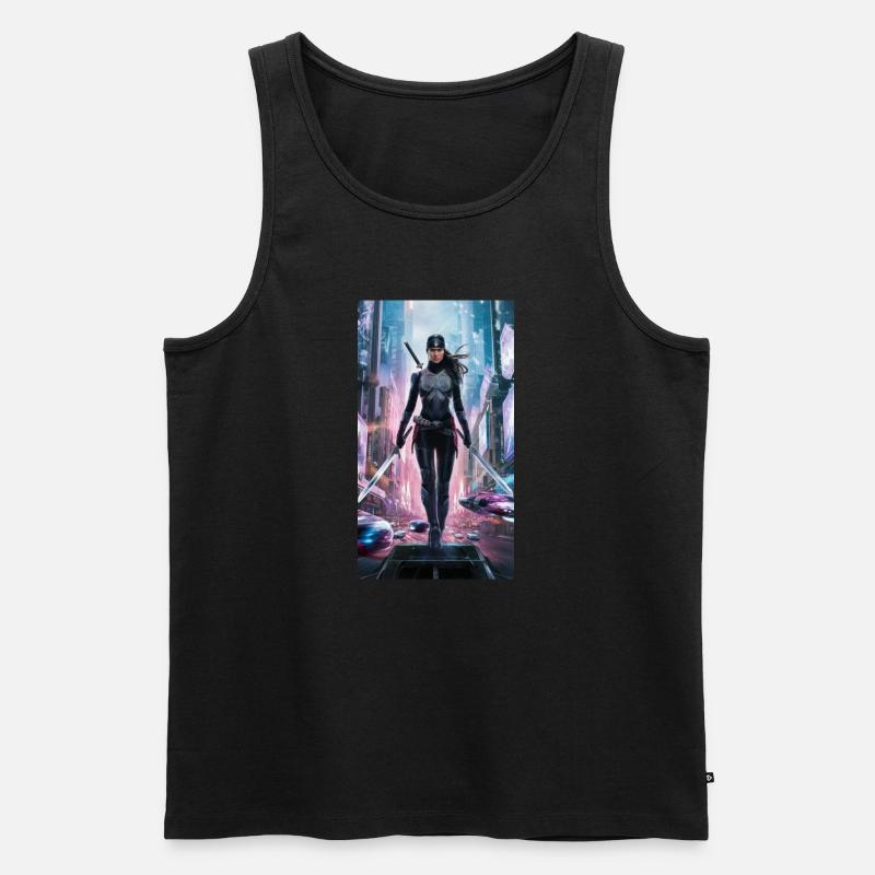 Ninja-Superhero - Männer Premium Bio Tank Top - Schwarz