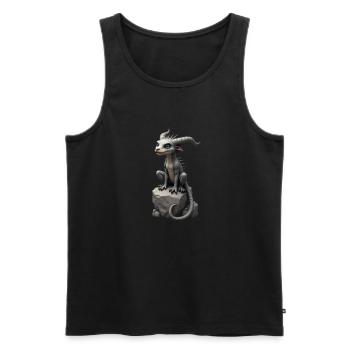 Monster on Stone 2 - Männer Premium Bio Tank Top - Schwarz - Vorne - AI Model Male 178 light (178cm)