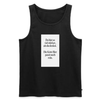 Du bist stärker - Männer Premium Bio Tank Top - Schwarz - Vorne - AI Model Male 178 light (178cm)