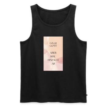Geh mit Gott - Männer Premium Bio Tank Top - Schwarz - Vorne - Michal (187cm)