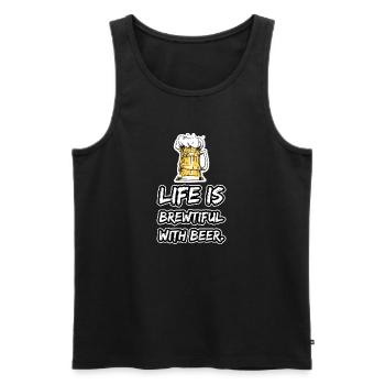 Beer T shirt - Men's Premium Organic Tank Top - black - Front - AI Model Male 178 light (178cm)