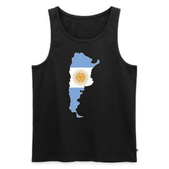 Argentinien Landkarte Flagge - Männer Premium Bio Tank Top - Schwarz - Vorne - Michal (187cm)