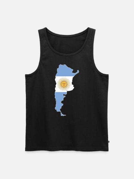 Argentina Wall Map Flag - Men's Premium Organic Tank Top - black