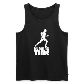 Icône de temps d’exécution Icône du logo Illustration graphique - Débardeur bio Premium Homme - noir - Devant - Michal (187cm)