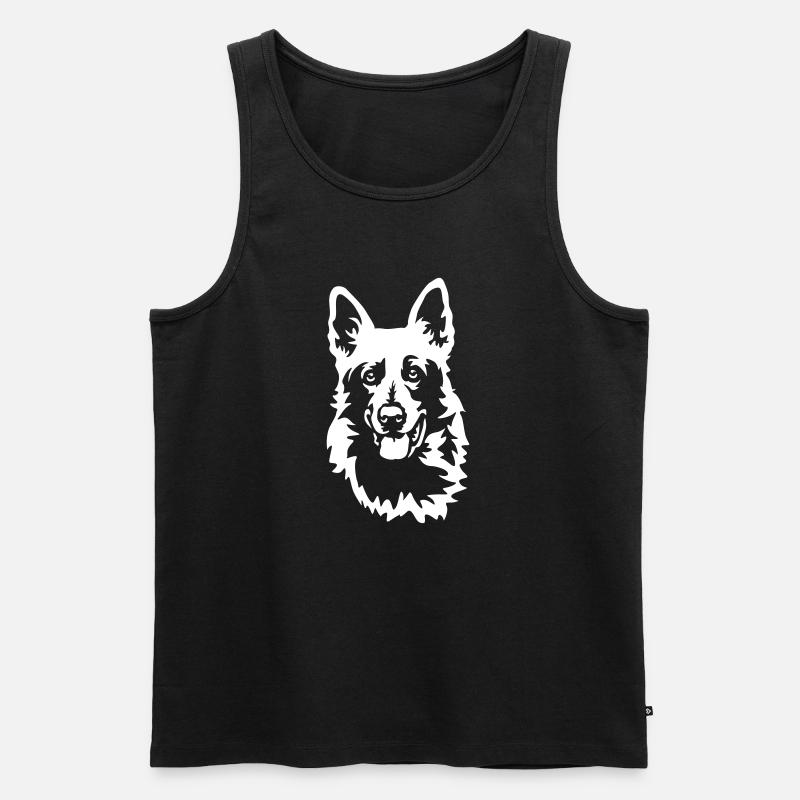 Schweizer Schäferhund Kopf "Black Edition" - Männer Premium Bio Tank Top - Schwarz