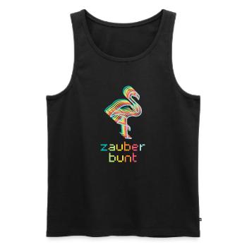 Zauberbunt - Flamingo - Wortschätze - Männer Premium Bio Tank Top - Schwarz - Vorne - Michal (187cm)