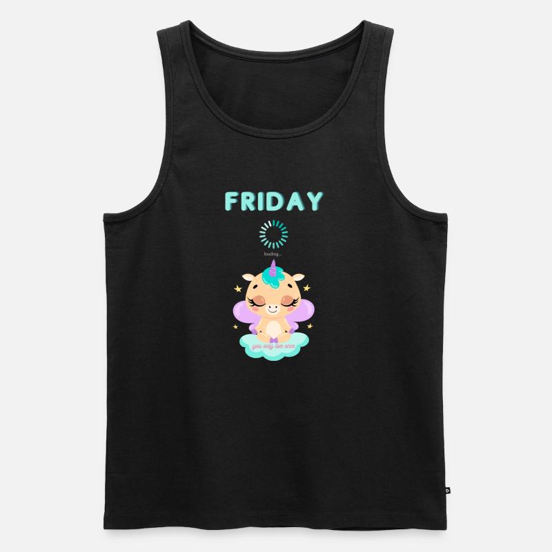 Friday loading, you only live once,Weekend - Männer Premium Bio Tank Top - Schwarz