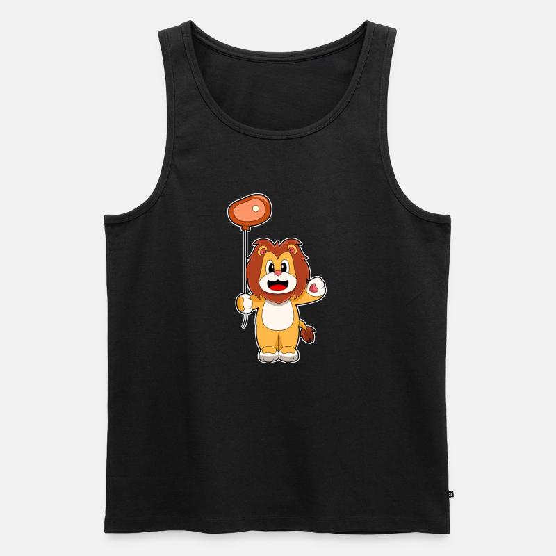 Löwe Luftballon Fleisch - Männer Premium Bio Tank Top - Schwarz