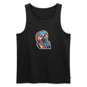 Colorful parrot - Men's Premium Organic Tank Top - black - Front - AI Model Male 178 light (178cm)