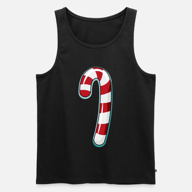 Zuckerstange gestreiftes Design - Männer Premium Bio Tank Top - Schwarz