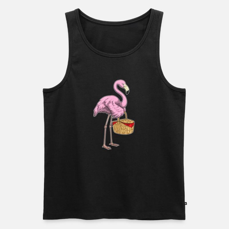 Flamingo Picknick Korb - Männer Premium Bio Tank Top - Schwarz