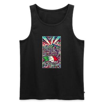Sizilien Italien Kunst Design - Männer Premium Bio Tank Top - Schwarz - Vorne - AI Model Male 178 light (178cm)