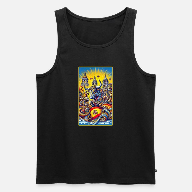 Spanien Stier Espana Design - Männer Premium Bio Tank Top - Schwarz