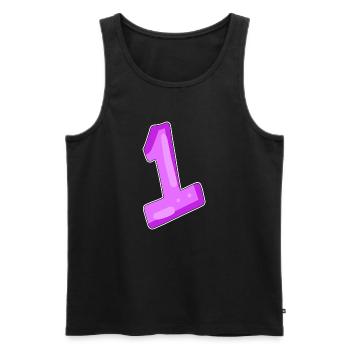 number 1 motif - Men's Premium Organic Tank Top - black - Front - Michal (187cm)