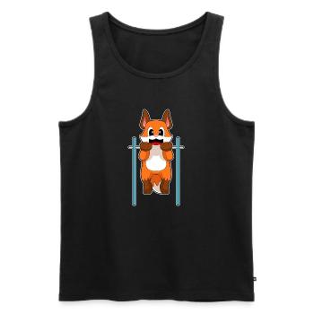 Fox Bodybuilder Pull-ups Bodybuilding - Men's Premium Organic Tank Top - black - Front - Michal (187cm)