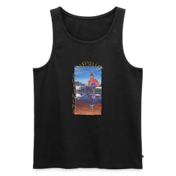 Historisches Dortmunder Hafenamt - Männer Premium Bio Tank Top - Schwarz - Vorne - AI Model Male 178 light (178cm)