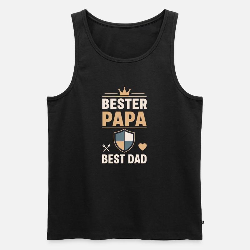 Bester Papa Schild Design - Männer Premium Bio Tank Top - Schwarz