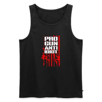 Pro-armes, anti-idiots - Débardeur bio Premium Homme - noir - Devant - Michal (187cm)