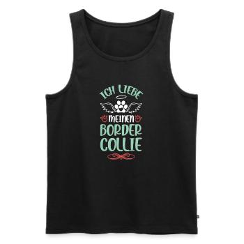 I love Border Collie - Men's Premium Organic Tank Top - black - Front - AI Model Male 178 light (178cm)