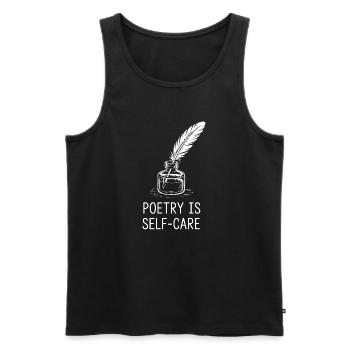 Poetry as Self-Care - Men's Premium Organic Tank Top - black - Front - AI Model Male 178 light (178cm)