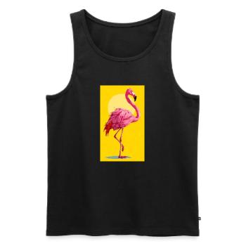 Flamingo - Männer Premium Bio Tank Top - Schwarz - Vorne - Michal (187cm)