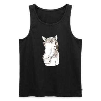 Cheval - Débardeur bio Premium Homme - noir - Devant - Michal (187cm)