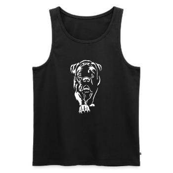 Boxer "Black Edition" - Männer Premium Bio Tank Top - Schwarz - Vorne - Michal (187cm)