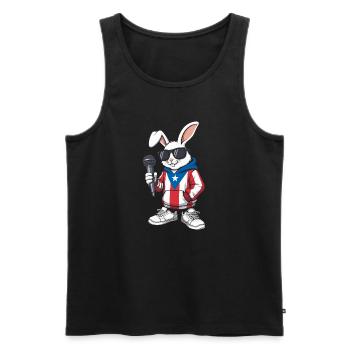 Bunny with Puerto Rico Hoodie Music - Débardeur bio Premium Homme - noir - Devant - Michal (187cm)