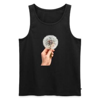 Motif de fleur de main pissenlit - Débardeur bio Premium Homme - noir - Devant - Michal (187cm)