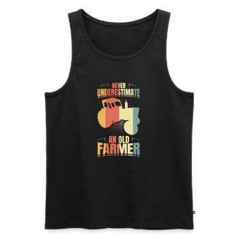 Grand-père fermier - Débardeur bio Premium Homme - noir - Devant - Michal (187cm)