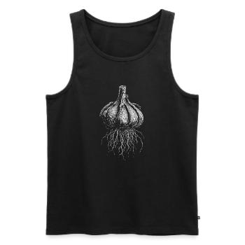 Knoblauch - Männer Premium Bio Tank Top - Schwarz - Vorne - Michal (187cm)