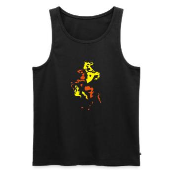 Hengst zweifarbig - Flex/Flock - Männer Premium Bio Tank Top - Schwarz - Vorne - AI Model Male 178 light (178cm)