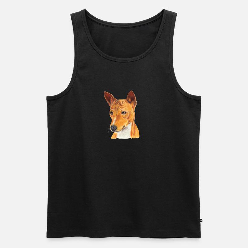 Basenji - Männer Premium Bio Tank Top - Schwarz