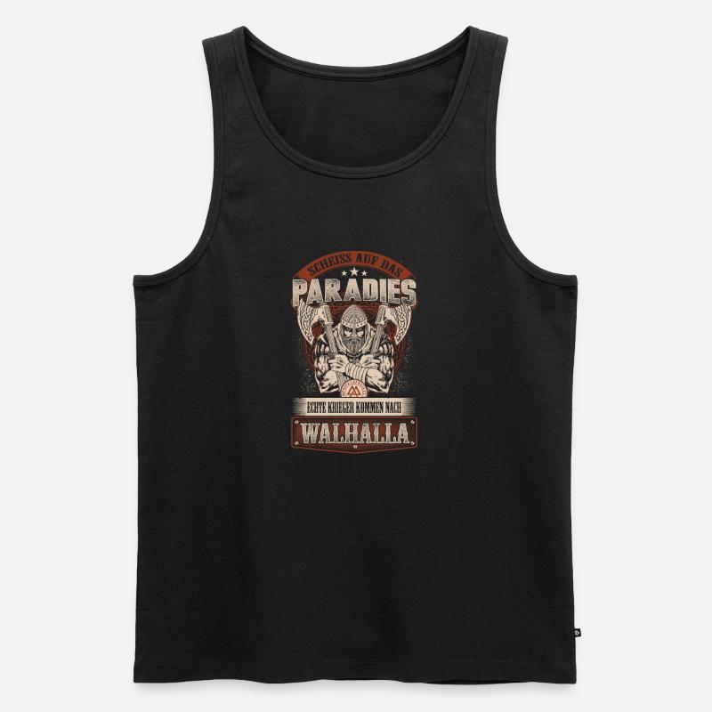 Auf nach Walhalla - Männer Premium Bio Tank Top - Schwarz