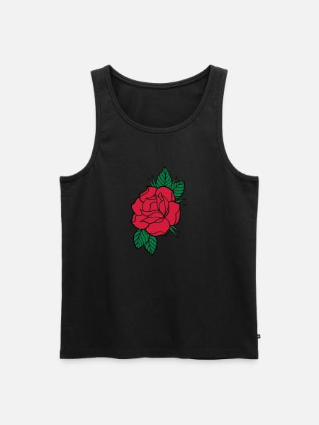 Rose - Dreifarbig - Männer Premium Bio Tank Top - Schwarz