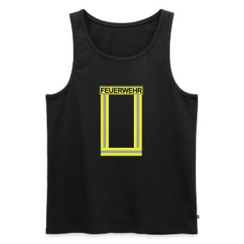 Feuerwehr-Neon - Männer Premium Bio Tank Top - Schwarz - Vorne - AI Model Male 178 light (178cm)